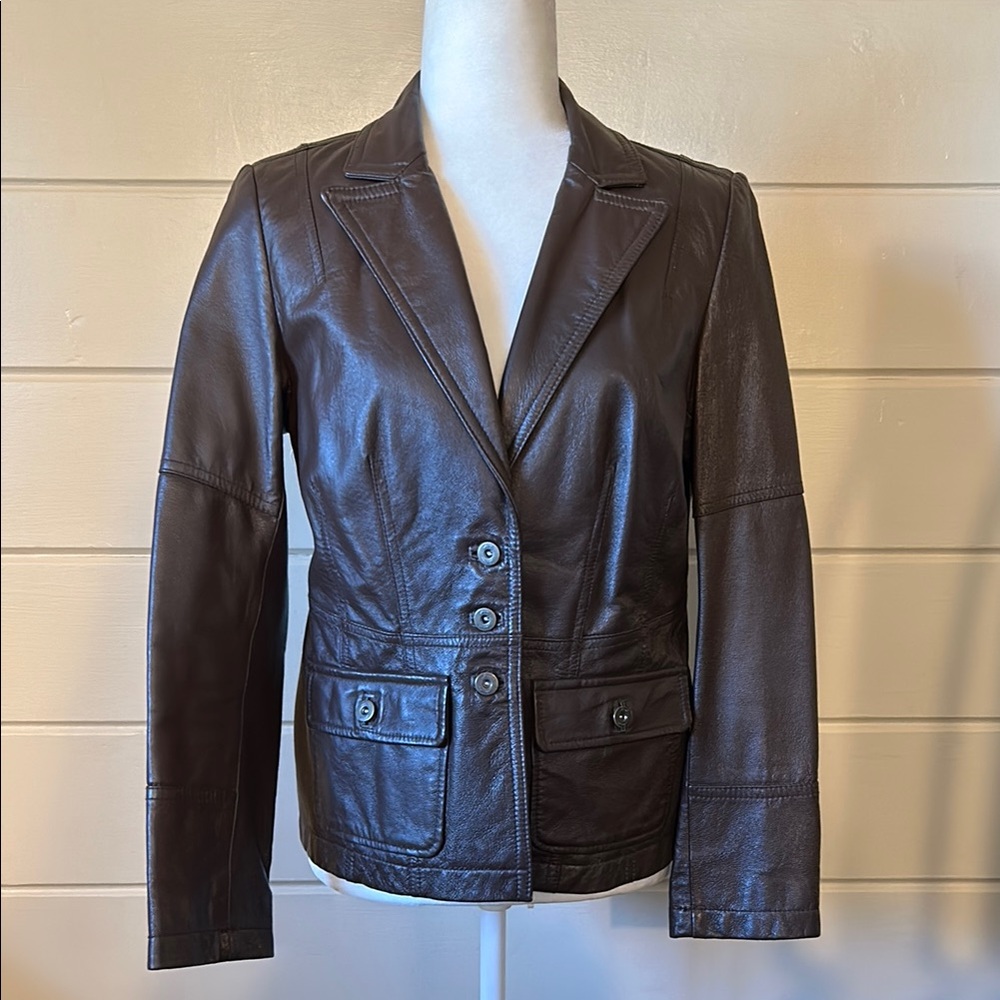 Vintage Brown Leather Jacket – Size Small – 100% Leather